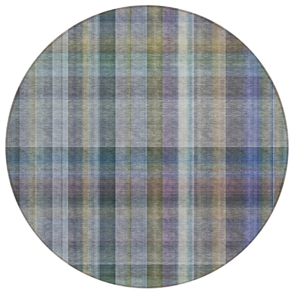 HomeRoots 5' X 8' Plaid Washable Area Rug - Durable, Non-Skid Design for Indoor/Outdoor Use & Easy Care Solutions Green 561487