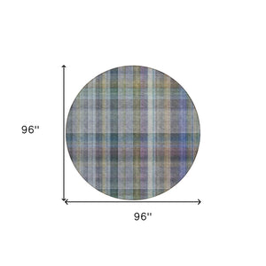 HomeRoots 5' X 8' Plaid Washable Area Rug - Durable, Non-Skid Design for Indoor/Outdoor Use & Easy Care Solutions Green 561487