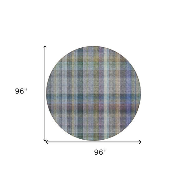 HomeRoots 5' X 8' Plaid Washable Area Rug - Durable, Non-Skid Design for Indoor/Outdoor Use & Easy Care Solutions Green 561487