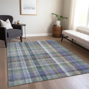 HomeRoots 5' X 8' Plaid Washable Area Rug - Durable, Non-Skid Design for Indoor/Outdoor Use & Easy Care Solutions Green 561488