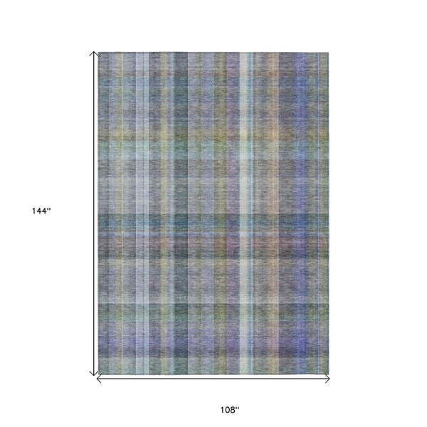 HomeRoots 5' X 8' Plaid Washable Area Rug - Durable, Non-Skid Design for Indoor/Outdoor Use & Easy Care Solutions Green 561489