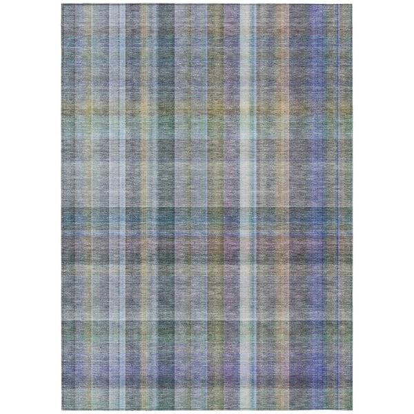 HomeRoots 5' X 8' Plaid Washable Area Rug - Durable, Non-Skid Design for Indoor/Outdoor Use & Easy Care Solutions Green 561490