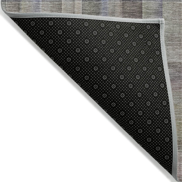 HomeRoots 5' X 8' Plaid Washable Area Rug - Durable, Non-Skid Design for Indoor/Outdoor Use & Easy Care Solutions Pewter 561495