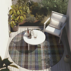 HomeRoots 5' X 8' Plaid Washable Area Rug - Durable, Non-Skid Design for Indoor/Outdoor Use & Easy Care Solutions Pewter 561497