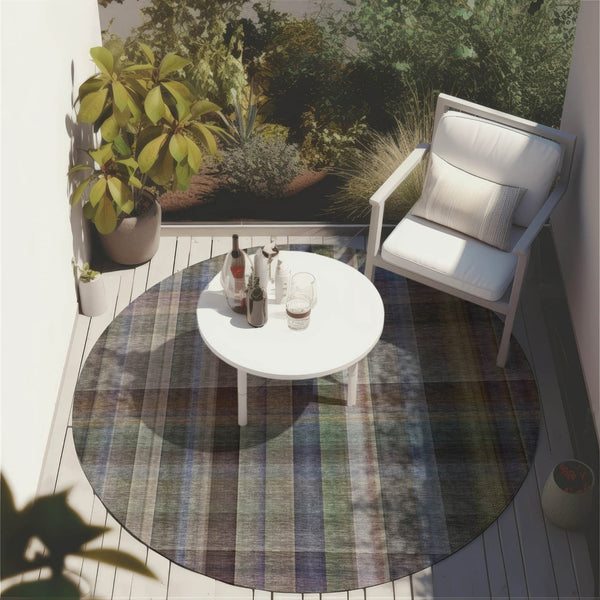 HomeRoots 5' X 8' Plaid Washable Area Rug - Durable, Non-Skid Design for Indoor/Outdoor Use & Easy Care Solutions Pewter 561497