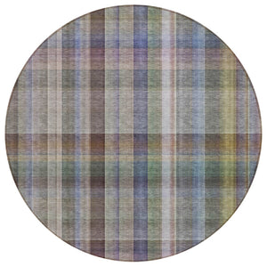 HomeRoots 5' X 8' Plaid Washable Area Rug - Durable, Non-Skid Design for Indoor/Outdoor Use & Easy Care Solutions Pewter 561497