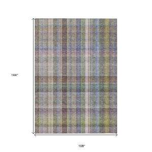 HomeRoots 5' X 8' Plaid Washable Area Rug - Durable, Non-Skid Design for Indoor/Outdoor Use & Easy Care Solutions Pewter 561500