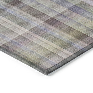 HomeRoots 5' X 8' Plaid Washable Area Rug - Durable, Non-Skid Design for Indoor/Outdoor Use & Easy Care Solutions Pewter 561501