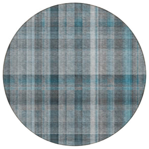 HomeRoots 5' X 8' Plaid Washable Area Rug - Durable, Non-Skid Design for Indoor/Outdoor Use & Easy Care Solutions Teal 561507