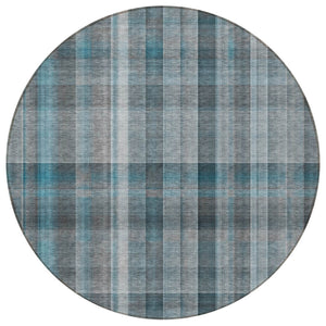 HomeRoots 5' X 8' Plaid Washable Area Rug - Durable, Non-Skid Design for Indoor/Outdoor Use & Easy Care Solutions Teal 561507