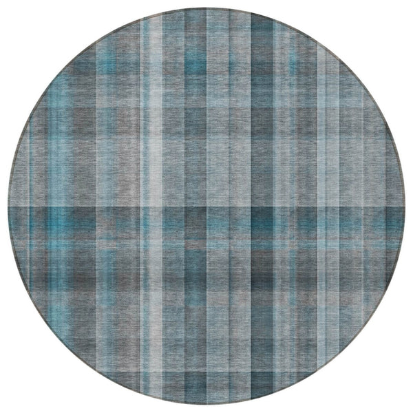 HomeRoots 5' X 8' Plaid Washable Area Rug - Durable, Non-Skid Design for Indoor/Outdoor Use & Easy Care Solutions Teal 561507