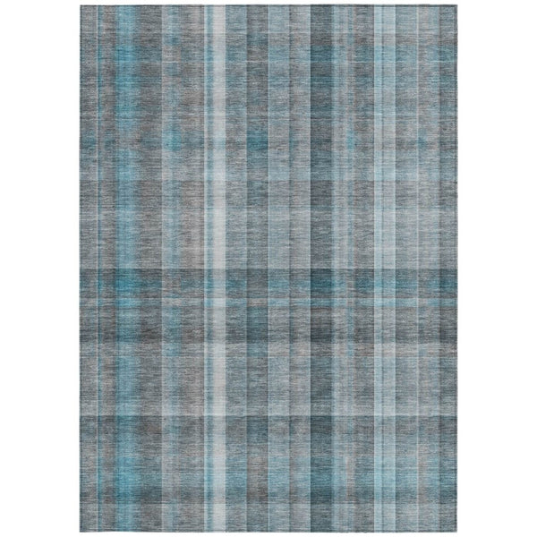 HomeRoots 5' X 8' Plaid Washable Area Rug - Durable, Non-Skid Design for Indoor/Outdoor Use & Easy Care Solutions Teal 561508