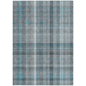 HomeRoots 5' X 8' Plaid Washable Area Rug - Durable, Non-Skid Design for Indoor/Outdoor Use & Easy Care Solutions Teal 561510