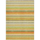 Homeroots 3' X 5' Artichoke Green Striped Washable Non Skid Indoor Outdoor Area Rug Aloe Polyester 561514