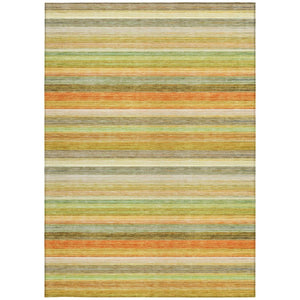 HomeRoots 5' X 8' Artichoke Green Striped Area Rug - Stylish, Washable, Non-Skid, Perfect for Indoor & Outdoor Use Aloe 561515