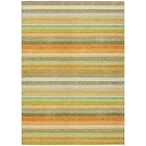 Homeroots 5' X 8' Artichoke Green Striped Washable Non Skid Indoor Outdoor Area Rug Aloe Polyester 561515