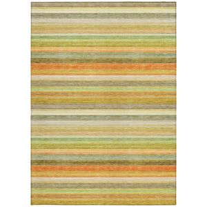 Homeroots 2' Artichoke Green Striped Washable Non-skid Runner Rug For Indoor And Outdoor Spaces, 90" Long Aloe Polyester 561518