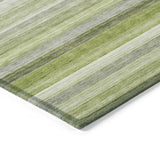 Homeroots 3' X 5' Fern Green Striped Washable Non Skid Indoor Outdoor Area Rug Fern Polyester 561523