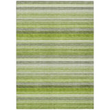 Homeroots 5' X 8' Fern Green Striped Washable Non Skid Indoor Outdoor Area Rug Fern Polyester 561524