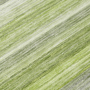 Homeroots 9' X 12' Fern Green Striped Washable Non Skid Indoor Outdoor Area Rug Fern Polyester 561527