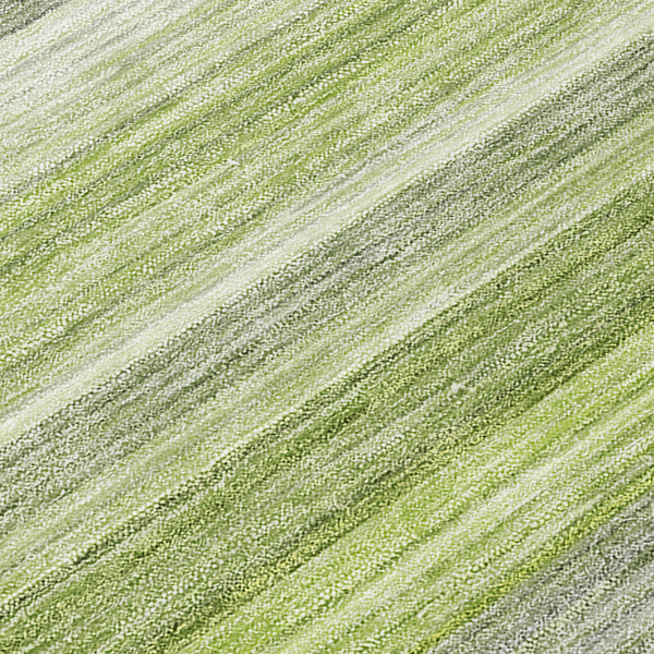 Homeroots 9' X 12' Fern Green Striped Washable Non Skid Indoor Outdoor Area Rug Fern Polyester 561527