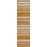 Homeroots 2' X 8' Brown And Orange Striped Washable Non Skid Indoor Outdoor Runner Rug Paprika Polyester 561530