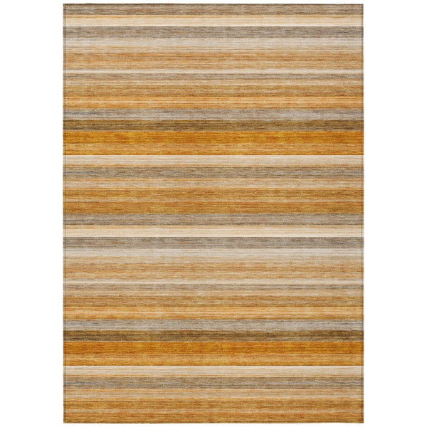 HomeRoots 5' X 8' Artichoke Green Striped Area Rug - Stylish, Washable, Non-Skid, Perfect for Indoor & Outdoor Use Paprika 561533