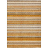 Homeroots 8' X 10' Brown And Orange Striped Washable Non Skid Indoor Outdoor Area Rug Paprika Polyester 561535