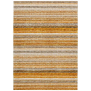 HomeRoots 5' X 8' Artichoke Green Striped Area Rug - Stylish, Washable, Non-Skid, Perfect for Indoor & Outdoor Use Paprika 561536