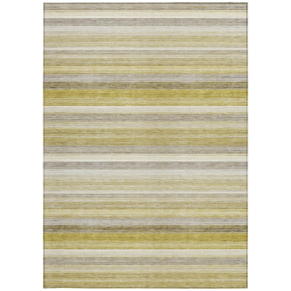 Homeroots 3' X 5' Wheat Striped Washable Non Skid Indoor Outdoor Area Rug Wheat Polyester 561550