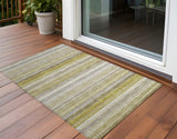 Homeroots 3' X 5' Wheat Striped Washable Non Skid Indoor Outdoor Area Rug Wheat Polyester 561550