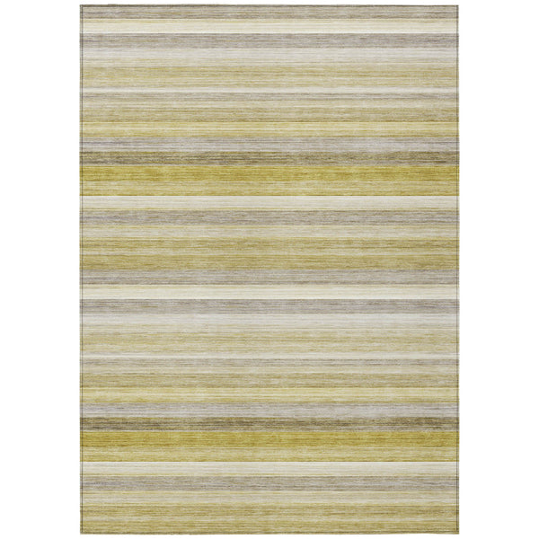 Homeroots 3' X 5' Wheat Striped Washable Non Skid Indoor Outdoor Area Rug Wheat Polyester 561550