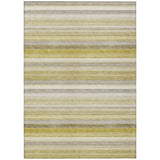 Homeroots 3' X 5' Wheat Striped Washable Non Skid Indoor Outdoor Area Rug Wheat Polyester 561550