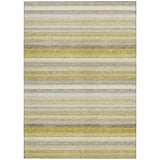 Homeroots 3' X 5' Wheat Striped Washable Non Skid Indoor Outdoor Area Rug Wheat Polyester 561550