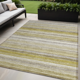 Homeroots 5' X 8' Wheat Striped Washable Non Skid Indoor Outdoor Area Rug Wheat Polyester 561551