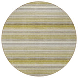 Homeroots 8' Round Wheat Round Striped Washable Non Skid Indoor Outdoor Area Rug Wheat Polyester 561552