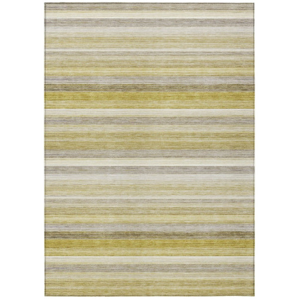 HomeRoots 5' X 8' Artichoke Green Striped Area Rug - Stylish, Washable, Non-Skid, Perfect for Indoor & Outdoor Use Wheat 561555