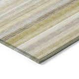 Homeroots 10' X 14' Yellow Beige And Gray Striped Washable Non Skid Indoor Outdoor Area Rug Wheat Polyester 561555