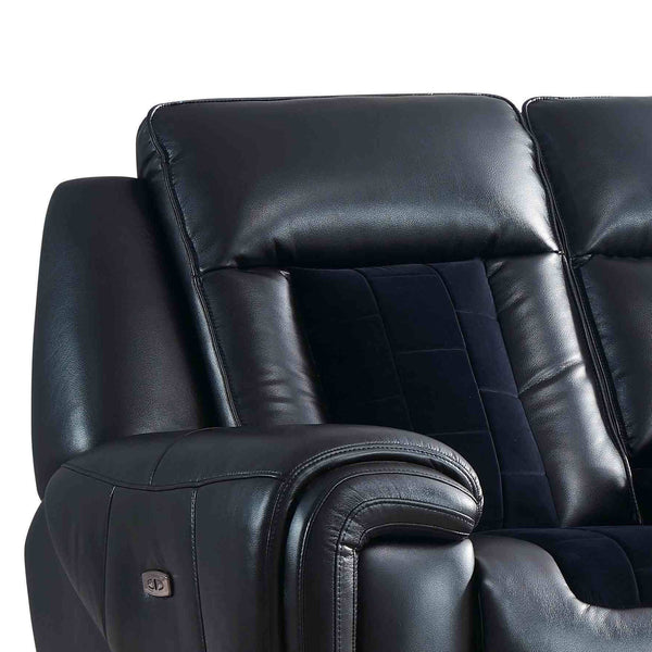 Homeroots 79" Black Power Reclining Loveseat With Storage   561556