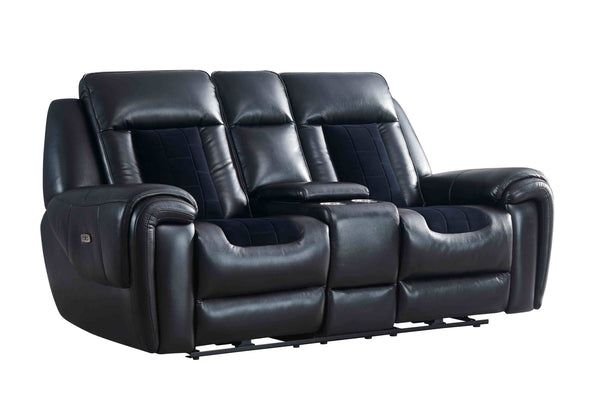 Homeroots 79" Black Power Reclining Loveseat With Storage   561556