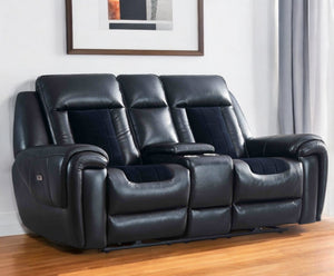 Homeroots 79" Black Power Reclining Loveseat With Storage   561556