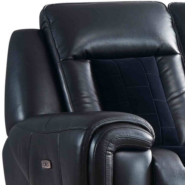 Homeroots 79" Black Power Reclining Loveseat With Storage   561556
