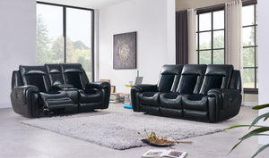 Homeroots 79" Black Power Reclining Loveseat With Storage   561556