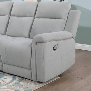 Homeroots 71" Light Gray Power Reclining Loveseat With Storage   561558