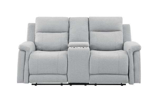Homeroots 71" Light Gray Power Reclining Loveseat With Storage   561558