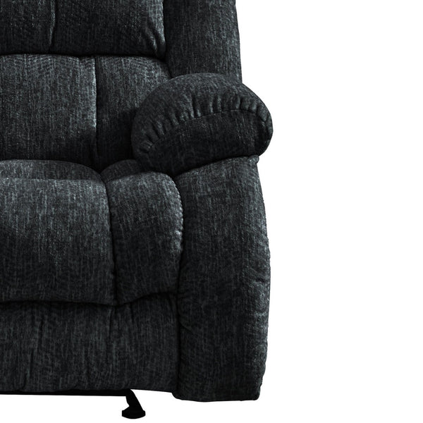 HomeRoots 77" Black Manual Reclining Loveseat with Center Console & Dual Cup Holders – Ultimate Comfort & Style 561561