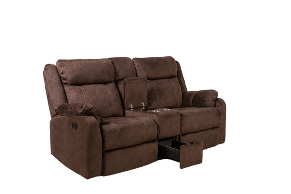 Homeroots 70" Dark Brown Manual Reclining Loveseat With Storage   561564