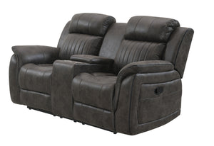 Homeroots 74" Gray Faux Leather Manual Reclining Loveseat With Storage   561568