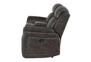 Homeroots 74" Gray Faux Leather Manual Reclining Loveseat With Storage   561568