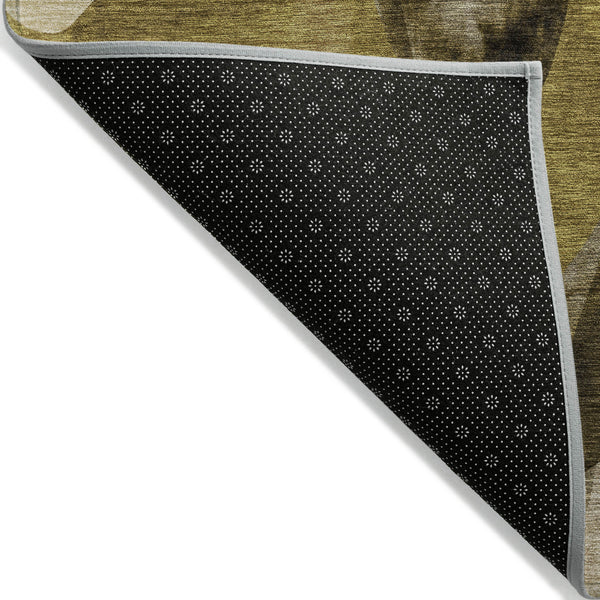 Homeroots 3' X 5' Coffee Abstract Washable Non Skid Indoor Outdoor Area Rug Coffee Polyester 561582